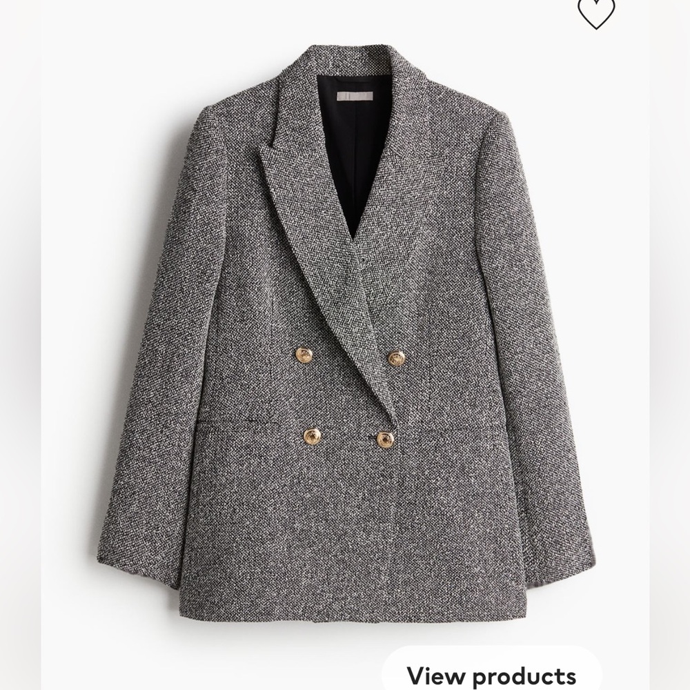 H&M Textured Weave Blazer - sold out - NWT XS Gray